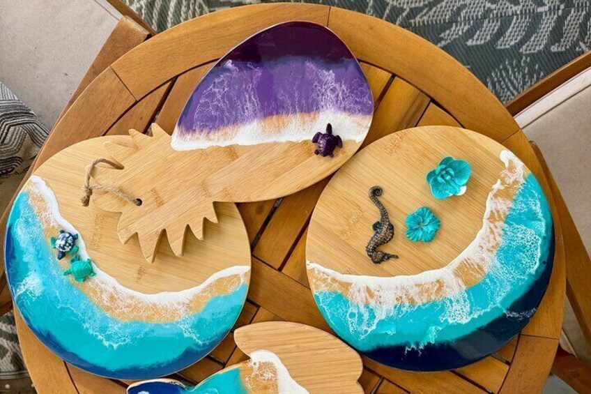 Epoxy Resin Cheese Board Art Class