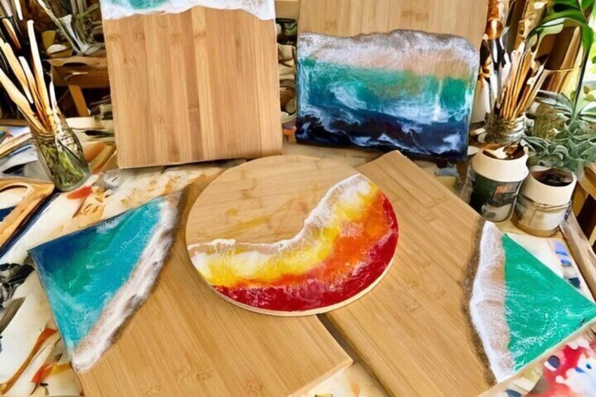 Epoxy Resin Cheese Board Art Class