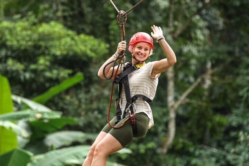 Skyhawk Zipline and Bua Tong Sticky Waterfalls Adventure Tour