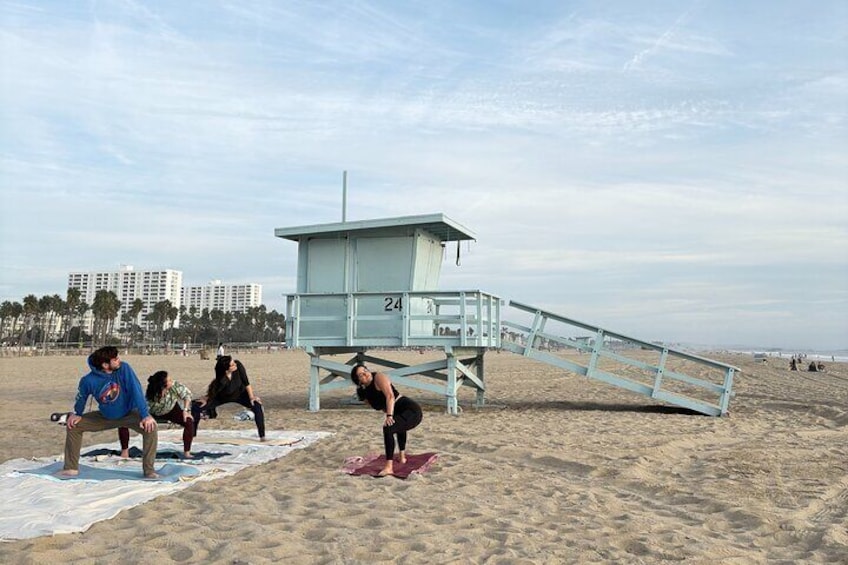 Yoga on Santa Monica Beach