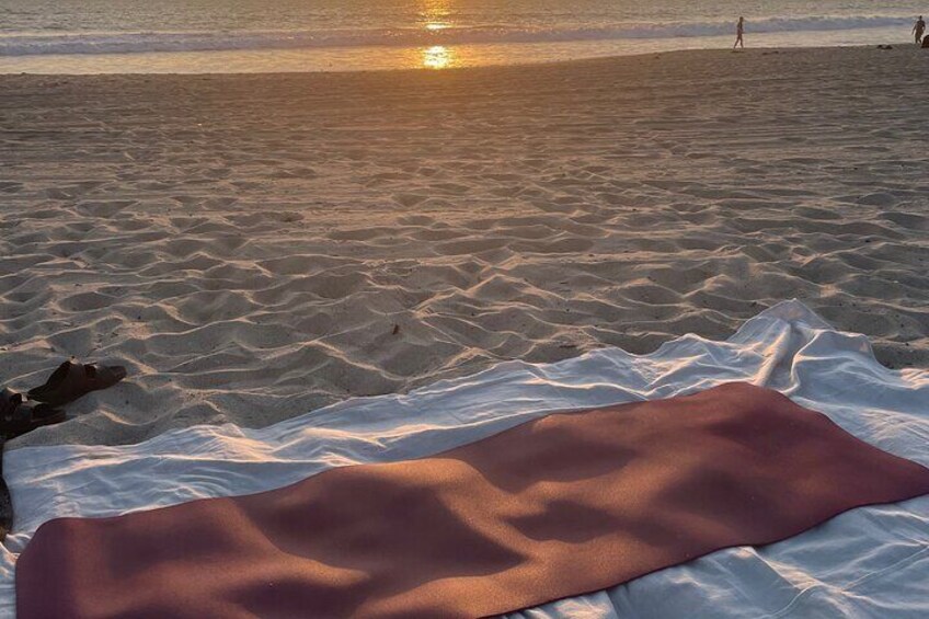 Yoga on the beach - can't beat it