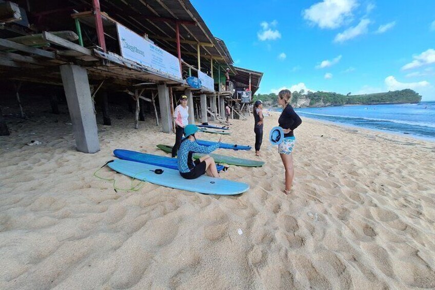 Kuta Surfing Lessons with Custom Surfboards and Surfboard Rentals