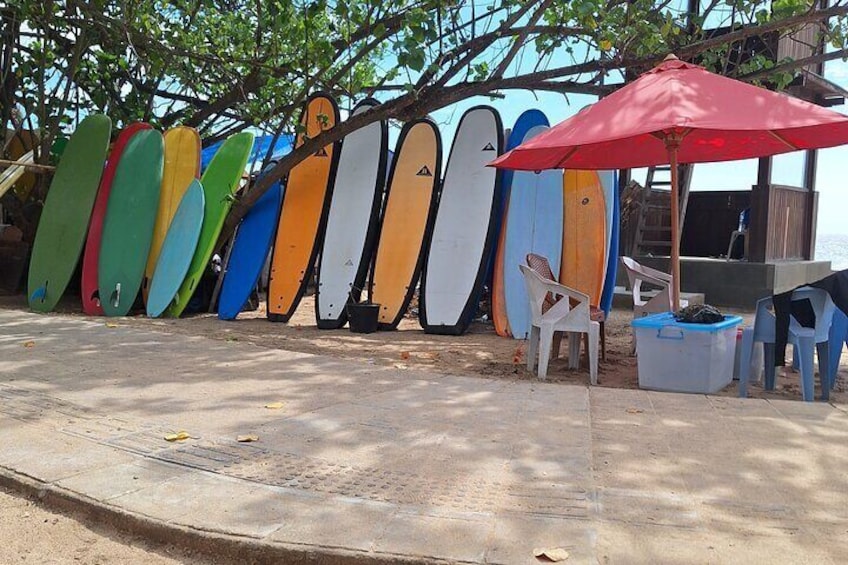 our meet poin beside Lifeguard tower. number 3 Kuta beach, half way.