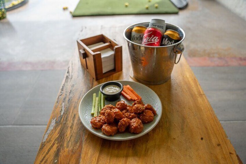 Try our wings & Beer Combo at Shots Puerto Cancun