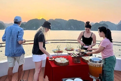 From Cat Ba: Breathtaking Lan Ha Bay Sunset on Luxury Cruise