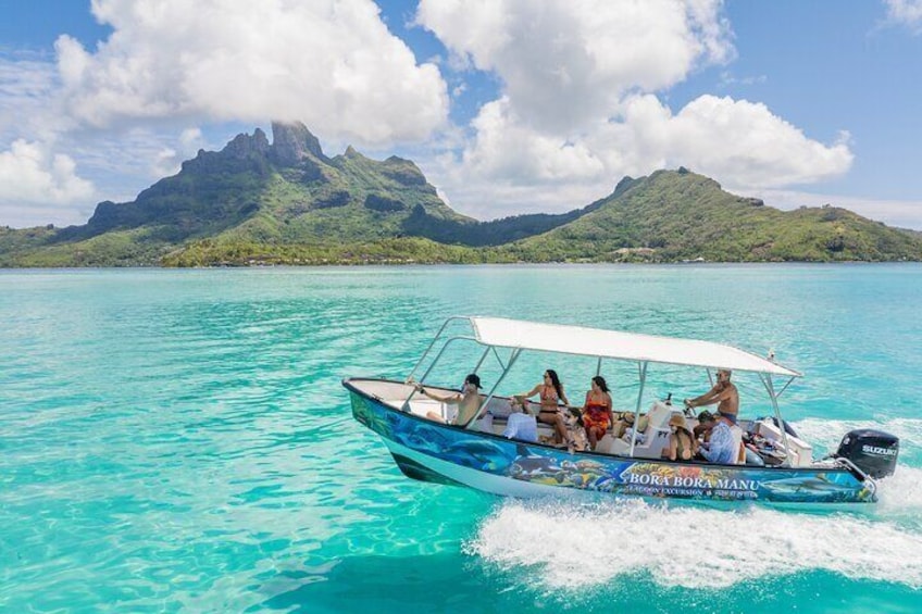 lagoon tour/FULLDAY TOUR/excursions/polynesian meal/shark/manta rays/coral garden/island tour/motu fanfan/relax time/exploration/eagle rays/leopard ray/adventure/coco show/center activitie