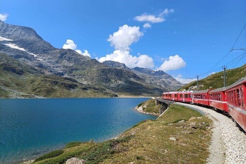 From Milan Private Bernina Express Train and St. Moritz Day Trip