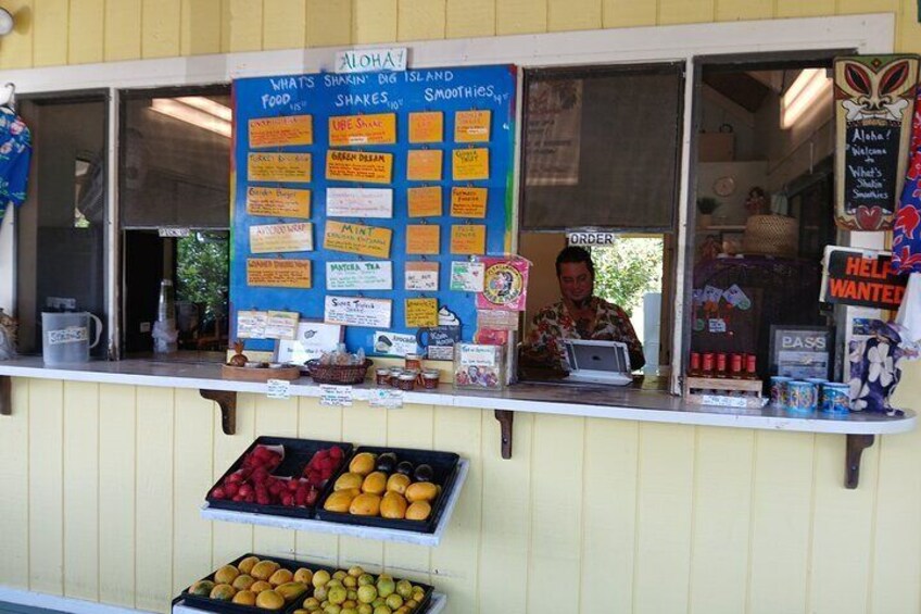 We can stop for fresh fruit and a smoothy!