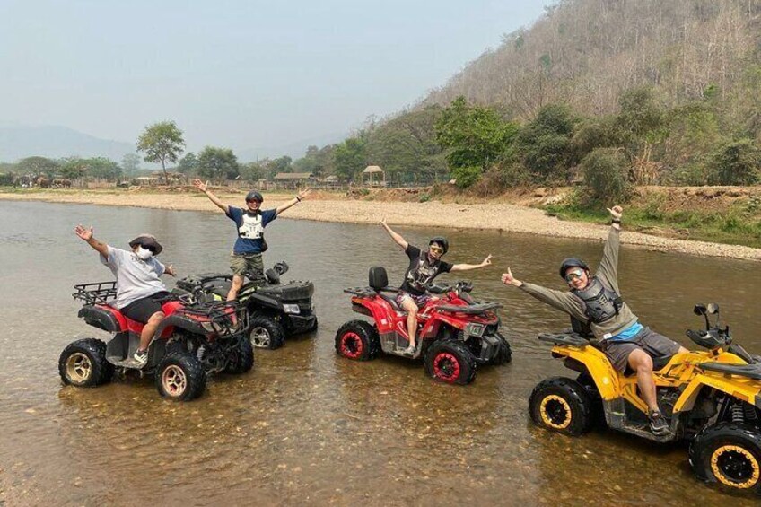 Adventure with the ATV covers a mixture of road and off-road jungle terrain.