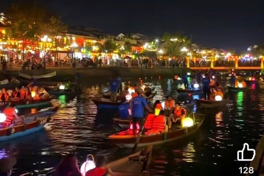 Boat Ride and Release Lantern at Hoai River