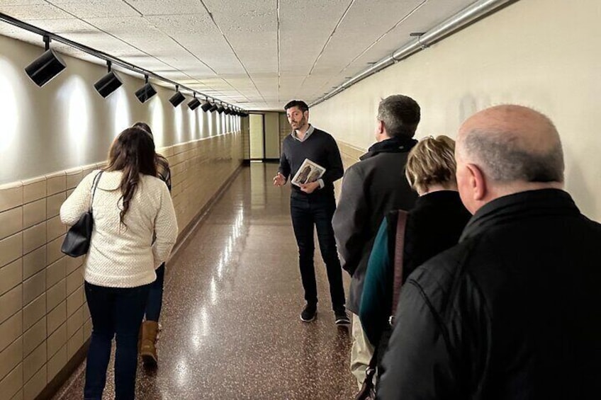 We explain the purpose of the tunnels and show photos of how they looked in the past.