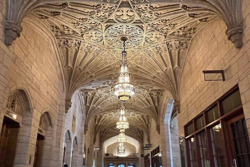 Marvel at the vaulted ceiling of the Philtower...