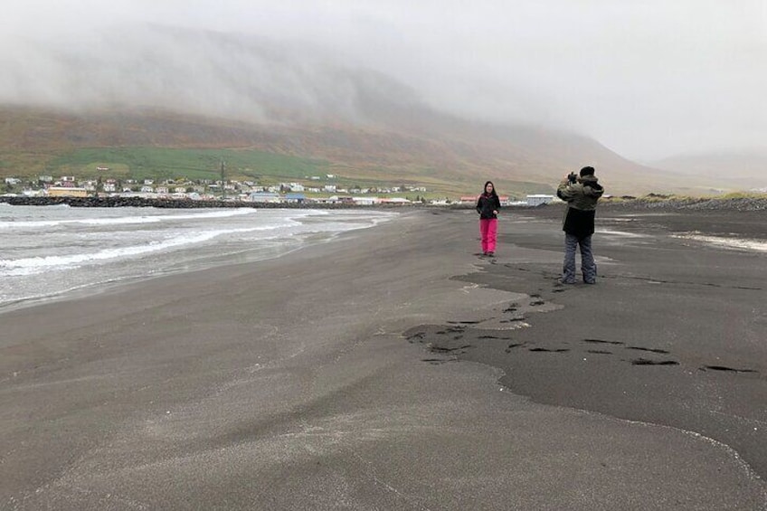 Black sand beach