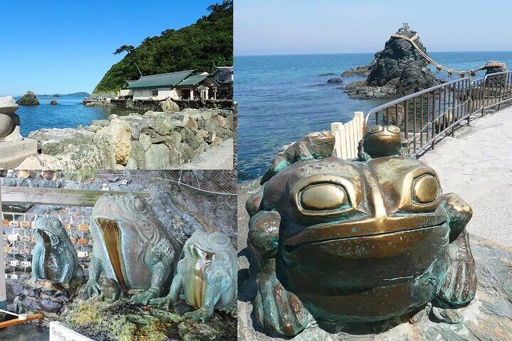 Futamiura Meotomeiwa Rock The Meotomeiwa Rocks in the Futami Okitama Shrine are a famous love tourist spot. They are a large and a small rock on Futamiura. 