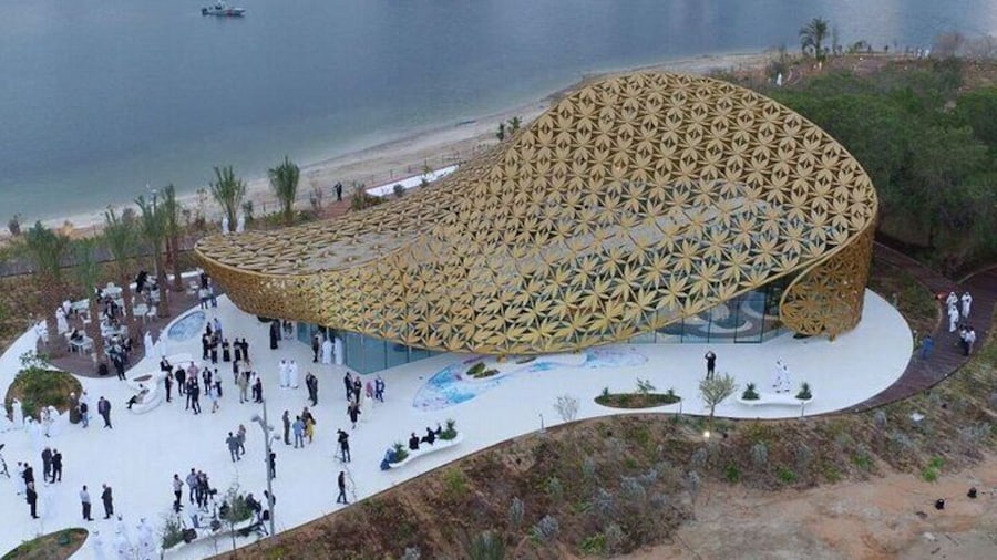 Al Noor Islandâs Butterfly House, a sanctuary of beauty and tranquility by the water.