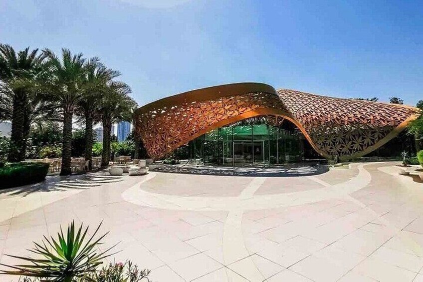 The iconic entrance of Al Noor Island, blending art and nature beautifully.