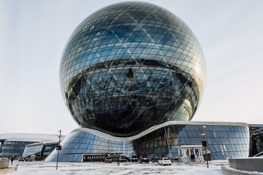 The biggest sphere in the world and the main pavilion at EXPO-2017 held in Nur-Sultan, currently the Museum of the Future Energy.