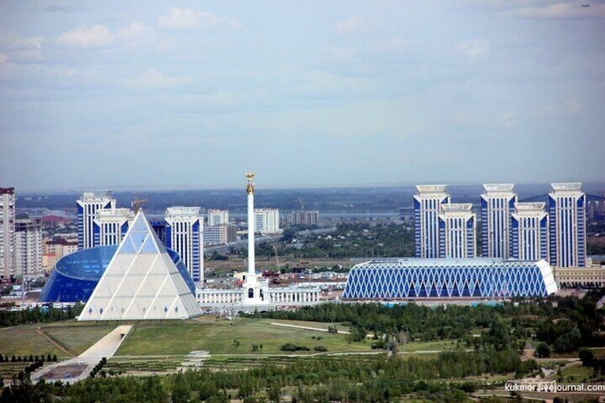 The right bank of the city dedicated to the Independence of Kazakhstan.