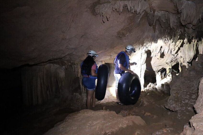 Cave tubing and Bluehole cenote swimming combo