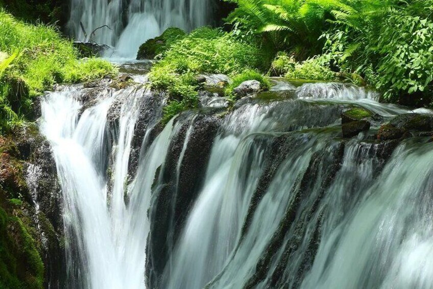 Shiraito Falls in Itoshima, Kyushu, is located in the middle of Mt. Hakina at an altitude of 900 meters. It is a designated scenic spot in Fukuoka Prefecture.
