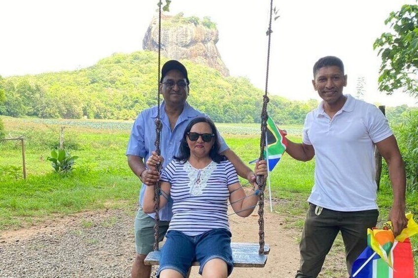 A swing near Sigirya village .Sigiriya or Sinhagiri is an ancient rock fortress located in the northern Matale District near the town of Dambulla in the Central Province