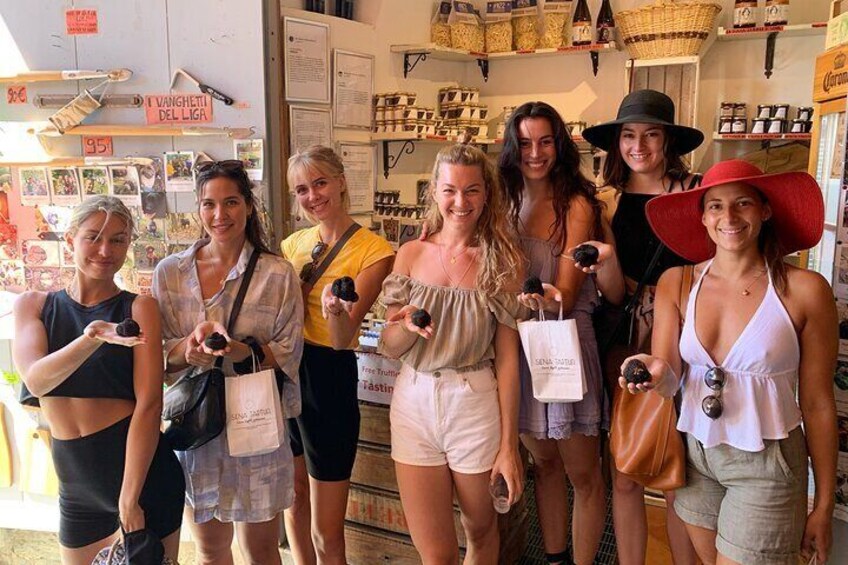 Swiss tourist in Alessandro's truffle shop