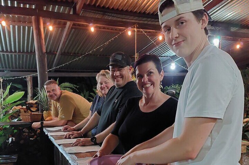 Family time in El Fogón, Cooking class
