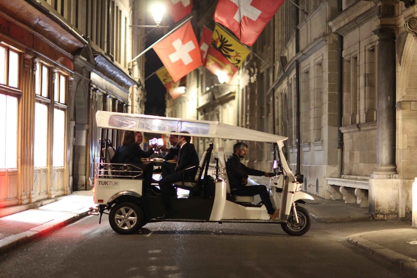 Picture 3 for Activity Geneva: tour with fondue and wine in TukTuk