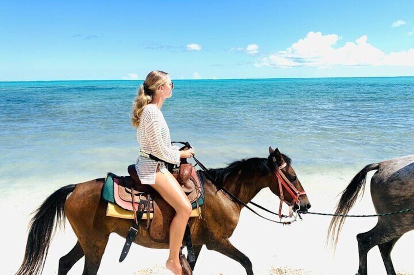 Escape to paradise with a private horseback ride! Experience the beauty of Turks and Caicos on your own terms, trotting along pristine shores.