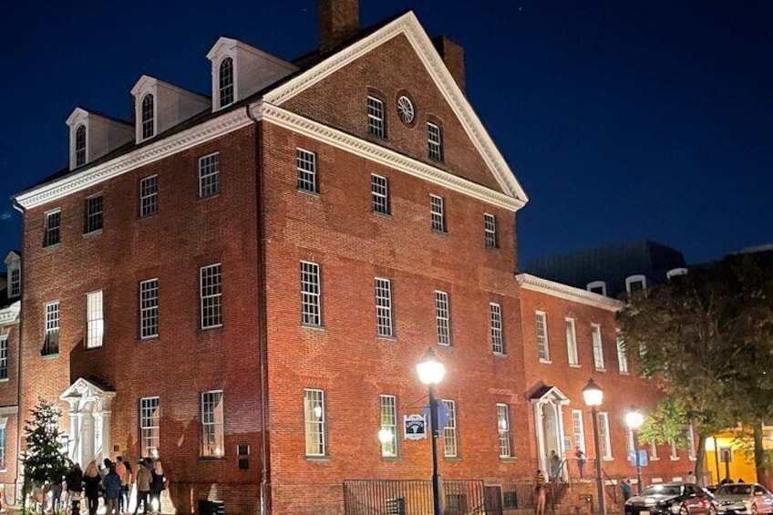 Haunted Gadsby Tavern in Alexandria on an Alexandria Ghosts Walking Ghost Tour