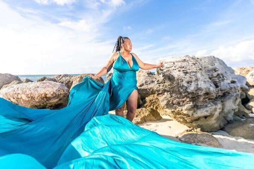 Flying Dress Photoshoot Turks and Caicos