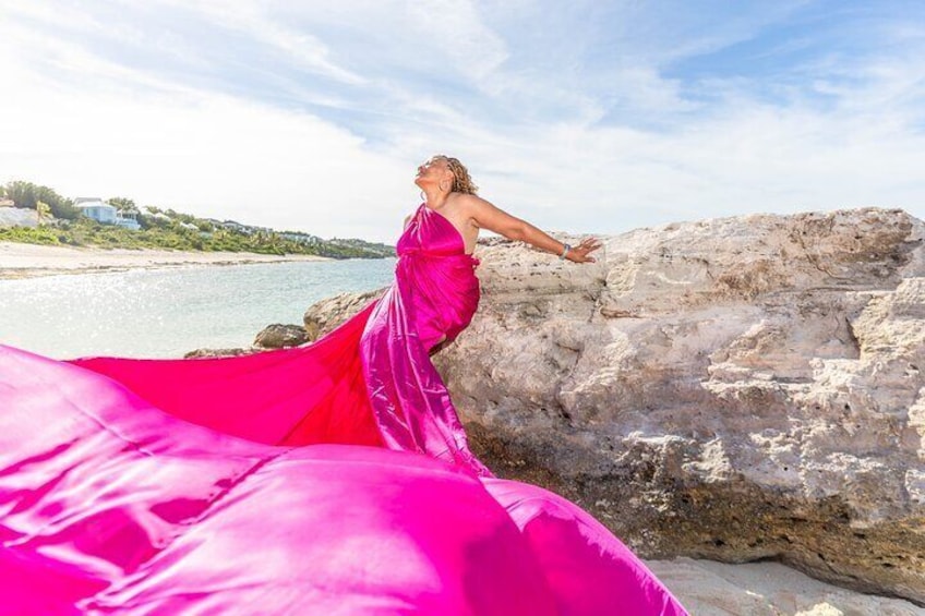 Flying Dress Photoshoot Turks and Caicos