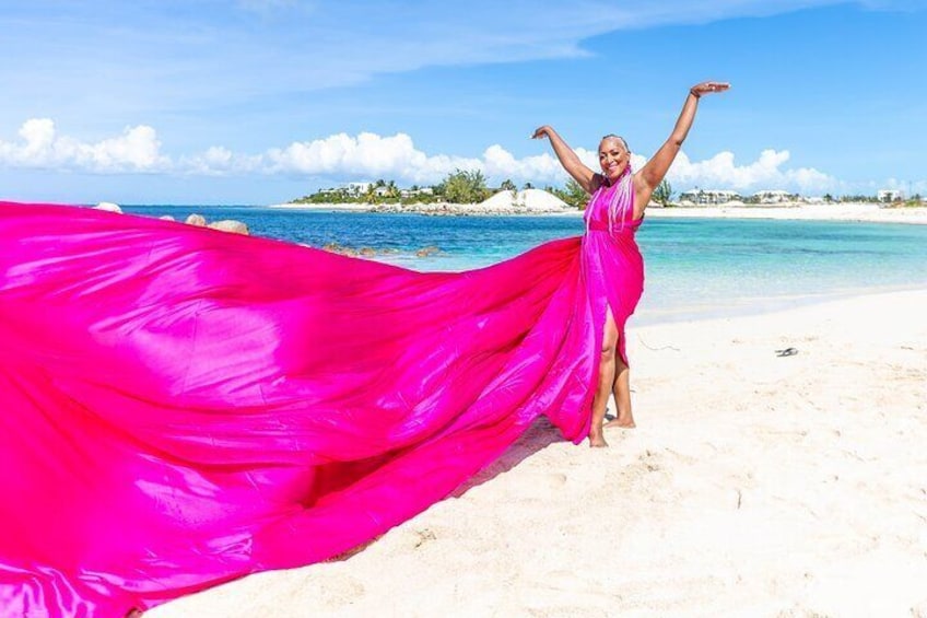 Flying Dress Photoshoot Turks and Caicos