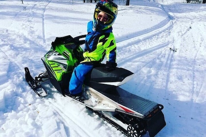 Mini snowmobile fun for kids in Rovaniemi