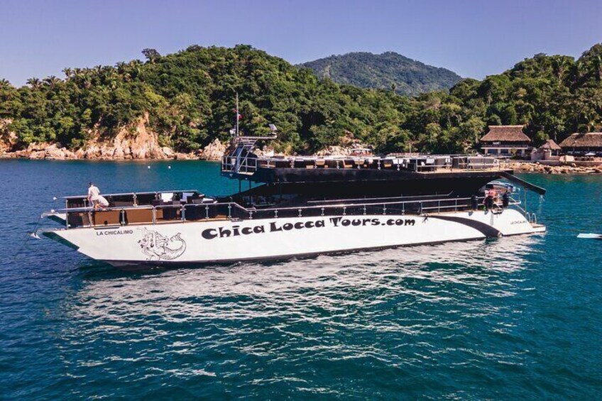 Anchored at Playa Chica Locca all inclusive beach paradise. Charter this boat to transport you here and the boat ride is free.