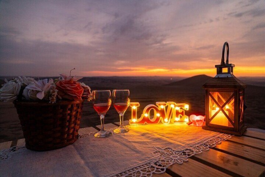Picnic and Sunset in Huacachina desert