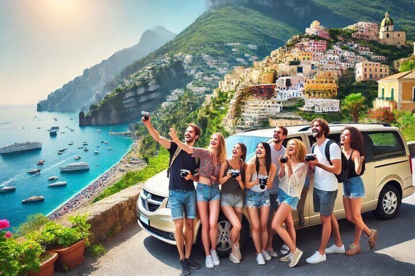 Tour by car and van from Naples to the Amalfi Coast, Positano, Amalfi and Ravello