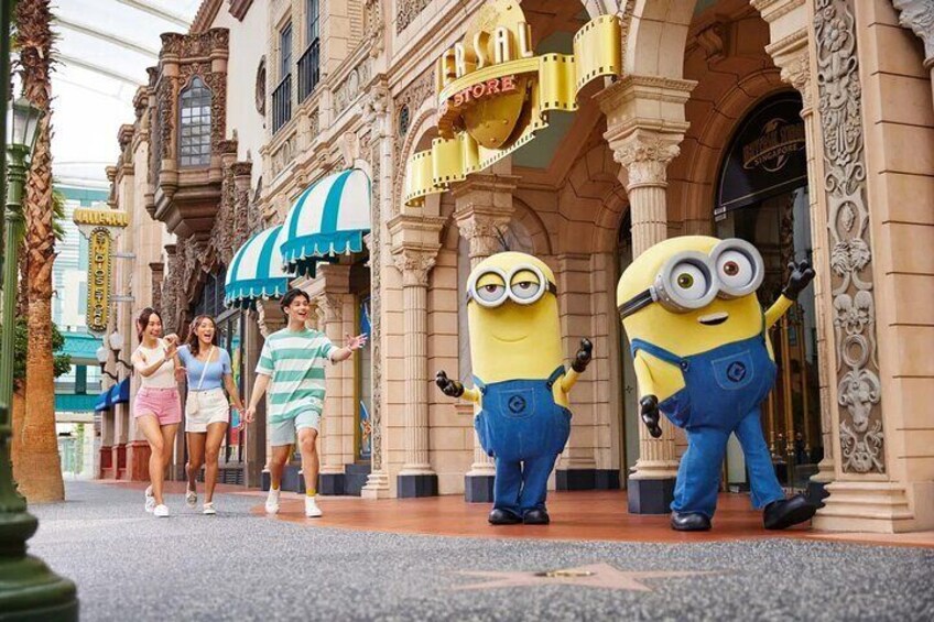 Fans can shop an exclusive Despicable Me 4 movie range at the Universal Studios Store and Minion Mart, featuring apparel, plushies, fart blasters, action figures, and more.