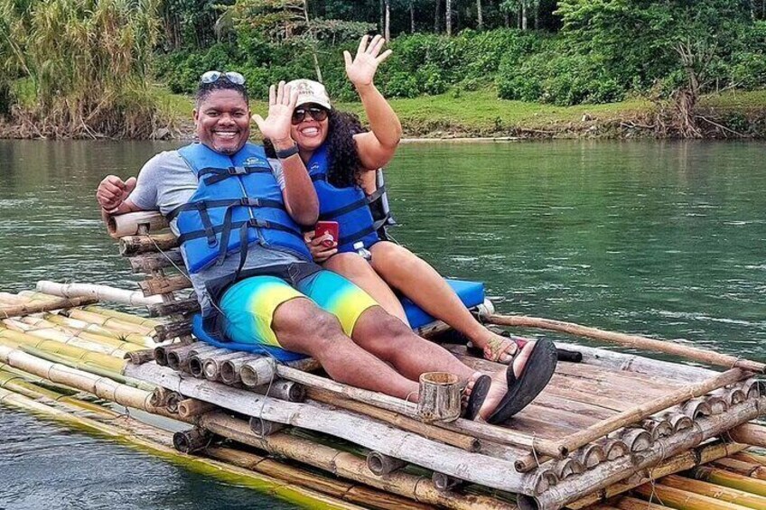 Happy couple enjoy their rafting down Rio Grande river