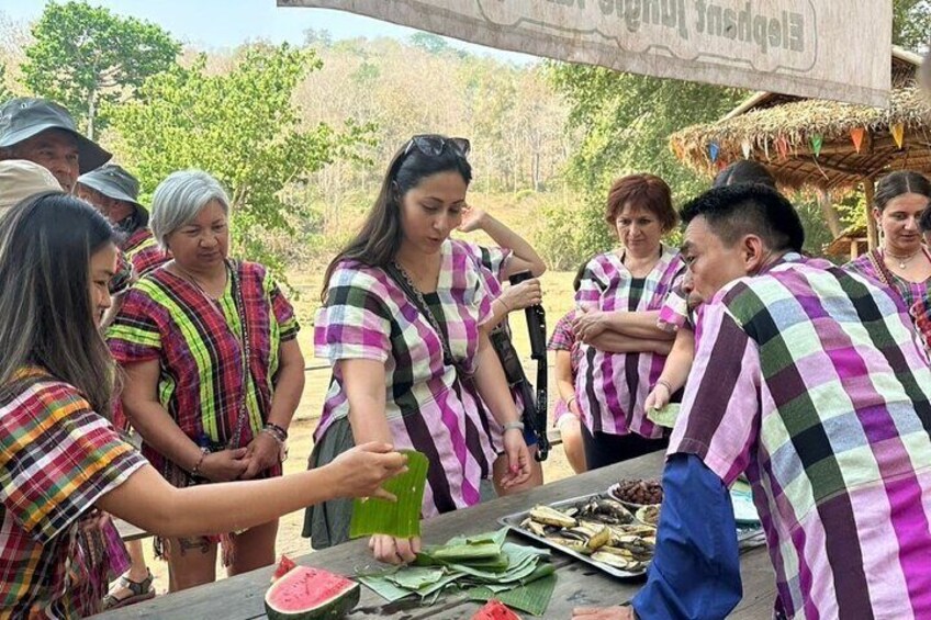 Experience workshop for making elephant food in the elephant camp.