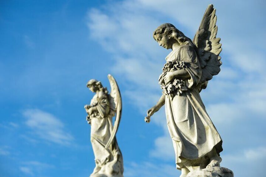 Angels fill the sky.