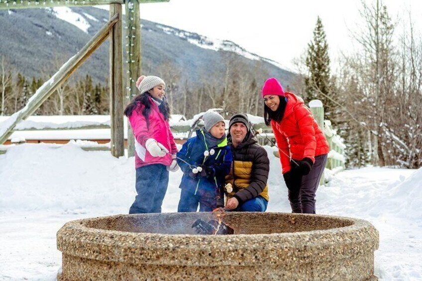 Warm up by the fire after your ride with a complementary hot chocolate!