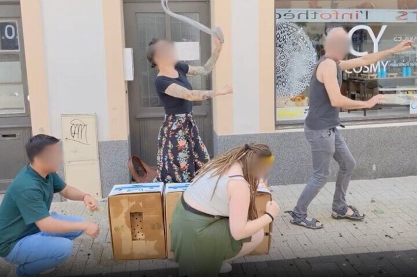Challenges in town with friends