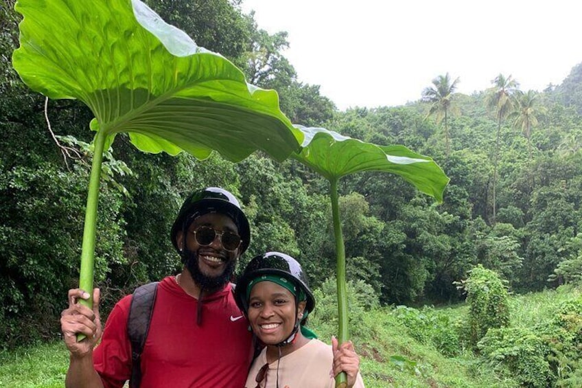 Honeymooners from Sandals didn't let a little rain stop them.