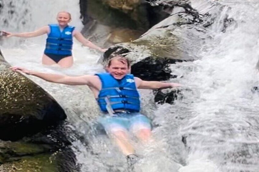 Rainforest Waterslide + Fruit Shop + Party Beach Tour w/Transport