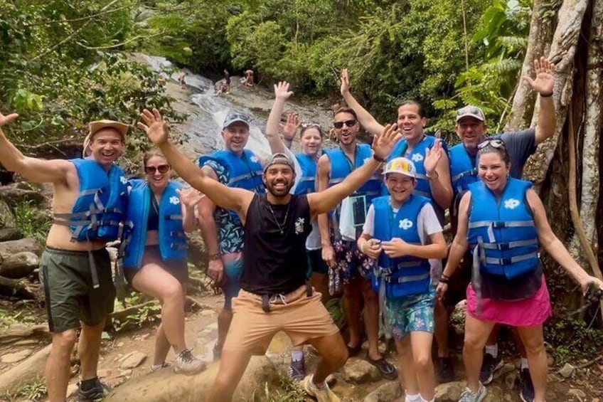 Rainforest Waterslide + Fruit Shop + Party Beach Tour w/Transport