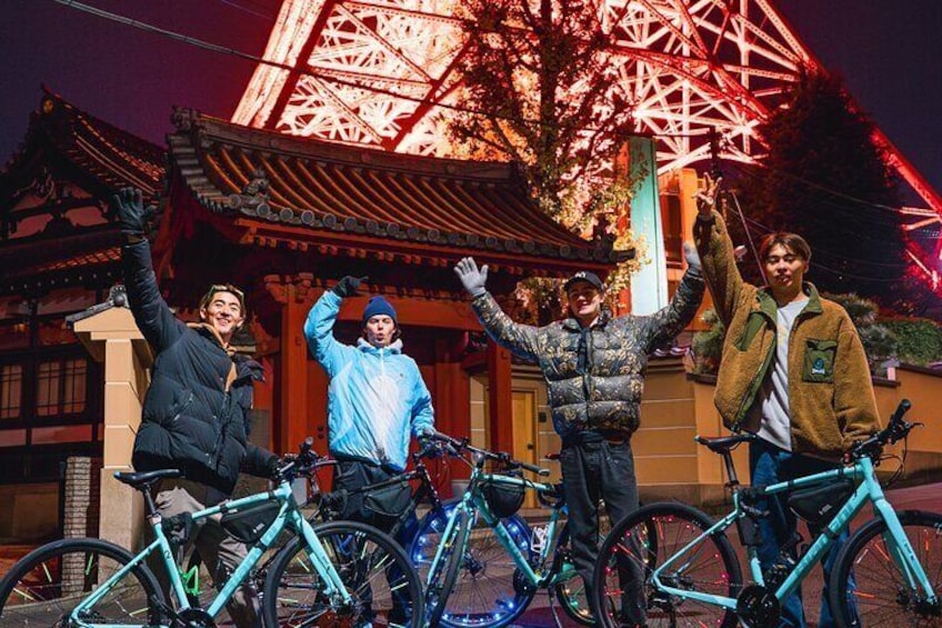 Tokyo 2 Hour Neon Bike Tour of the City's Hidden Gems