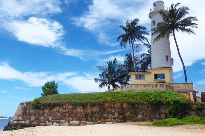 Galle fort and Galle light house campured from sea view 