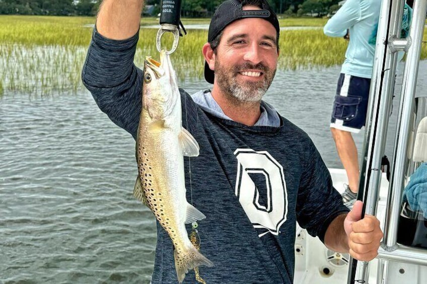 Speckled Trout caught on an inshore charter in Ocean Isle Beach NC.