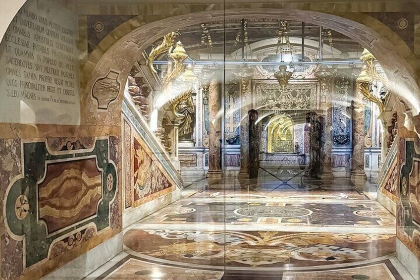 Pay tribute to the Papal Tombs in St. Peter's Basilica, where the final resting places of the Church's leaders are marked by solemn reverence and timeless artistry